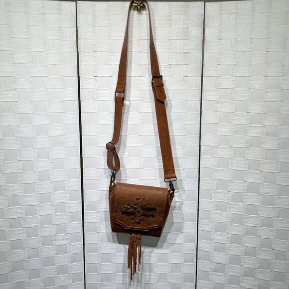 CatchFly Studios Boho Western Crossbody Purse Fringe Braided Tassel Rodeo - Picture 15 of 16